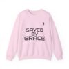 TripleBoss Saved by Grace Crewneck Sweatshirt, Inspirational Sweatshirt, Faith Sweatshirt, Unisex Sweatshirt, Casual Faith Apparel, Religious Gift