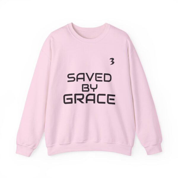 TripleBoss Saved by Grace Crewneck Sweatshirt, Inspirational Sweatshirt, Faith Sweatshirt, Unisex Sweatshirt, Casual Faith Apparel, Religious Gift