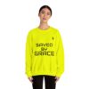 TripleBoss Saved by Grace Crewneck Sweatshirt, Inspirational Sweatshirt, Faith Sweatshirt, Unisex Sweatshirt, Casual Faith Apparel, Religious Gift