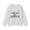 TripleBoss Saved by Grace Crewneck Sweatshirt, Inspirational Sweatshirt, Faith Sweatshirt, Unisex Sweatshirt, Casual Faith Apparel, Religious Gift
