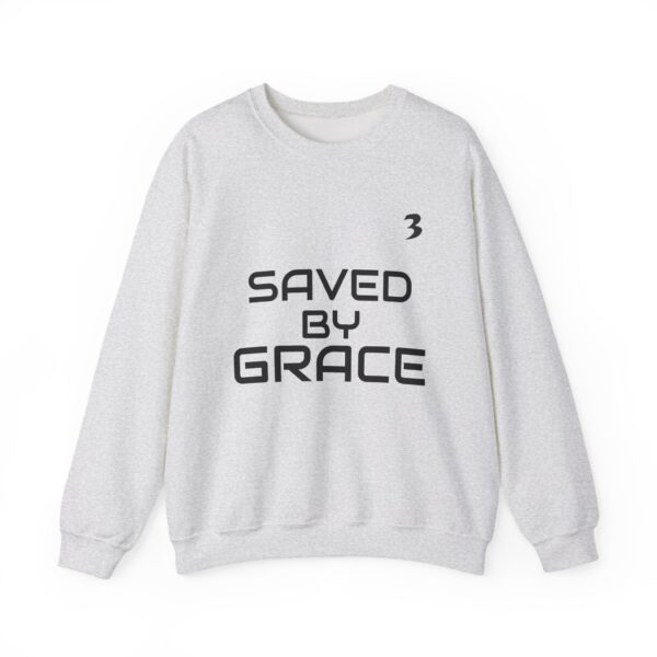 TripleBoss Saved by Grace Crewneck Sweatshirt, Inspirational Sweatshirt, Faith Sweatshirt, Unisex Sweatshirt, Casual Faith Apparel, Religious Gift