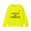 TripleBoss Saved by Grace Crewneck Sweatshirt, Inspirational Sweatshirt, Faith Sweatshirt, Unisex Sweatshirt, Casual Faith Apparel, Religious Gift
