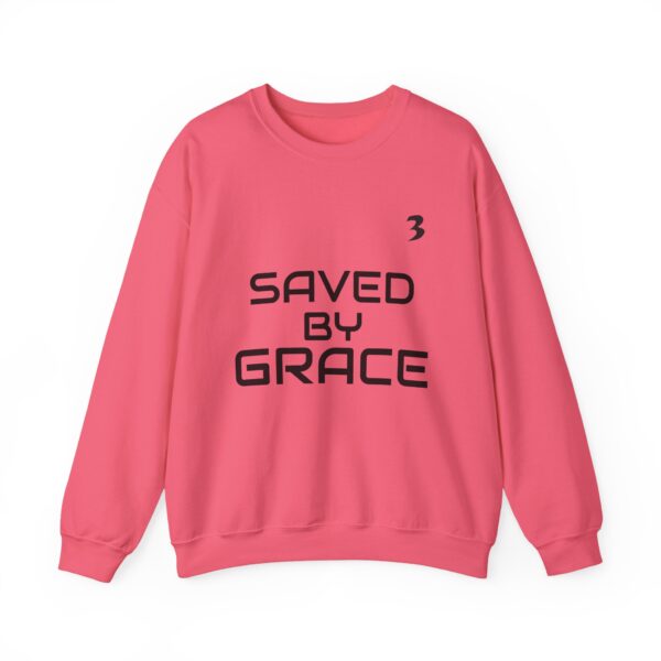 TripleBoss Saved by Grace Crewneck Sweatshirt, Inspirational Sweatshirt, Faith Sweatshirt, Unisex Sweatshirt, Casual Faith Apparel, Religious Gift