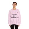 TripleBoss Saved by Grace Crewneck Sweatshirt, Inspirational Sweatshirt, Faith Sweatshirt, Unisex Sweatshirt, Casual Faith Apparel, Religious Gift