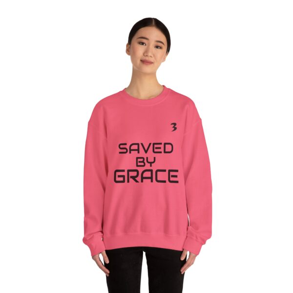 TripleBoss Saved by Grace Crewneck Sweatshirt, Inspirational Sweatshirt, Faith Sweatshirt, Unisex Sweatshirt, Casual Faith Apparel, Religious Gift
